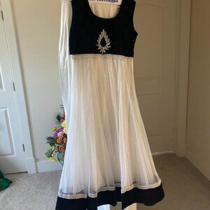 Black and white anarkali